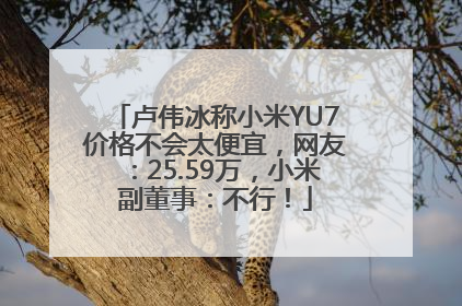 卢伟冰称小米YU7价格不会太便宜，网友：25.59万，小米副董事：不行！