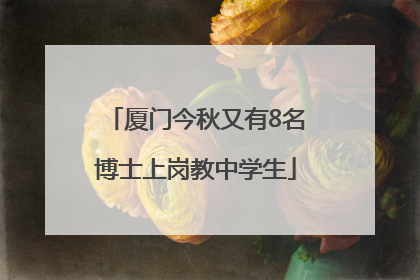 厦门今秋又有8名博士上岗教中学生