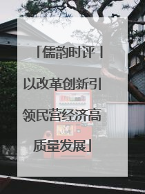 儒韵时评丨以改革创新引领民营经济高质量发展