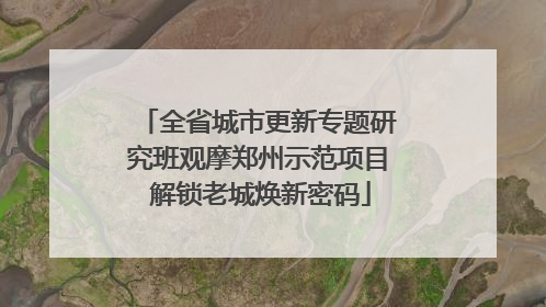 全省城市更新专题研究班观摩郑州示范项目 解锁老城焕新密码
