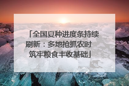 全国夏种进度条持续刷新：多地抢抓农时 筑牢粮食丰收基础