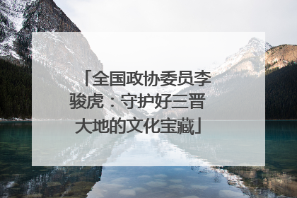 全国政协委员李骏虎：守护好三晋大地的文化宝藏