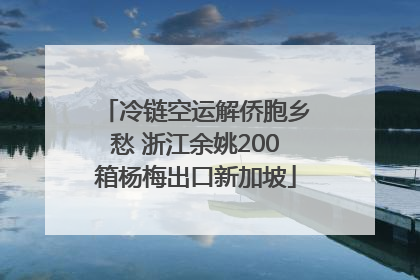 冷链空运解侨胞乡愁 浙江余姚200箱杨梅出口新加坡