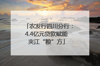 农发行四川分行：4.4亿元贷款赋能夹江“粮”方