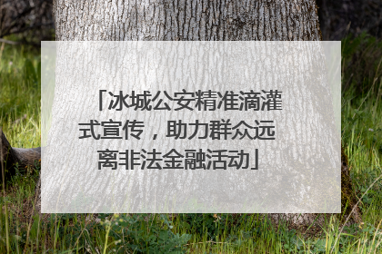 冰城公安精准滴灌式宣传，助力群众远离非法金融活动