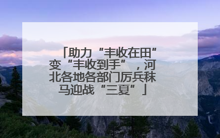 助力“丰收在田”变“丰收到手”，河北各地各部门厉兵秣马迎战“三夏”