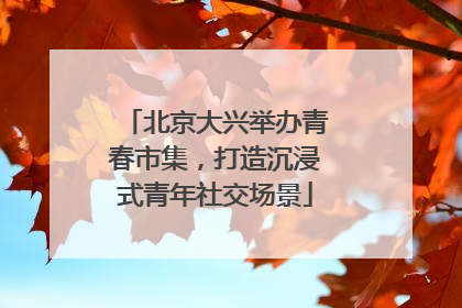 北京大兴举办青春市集，打造沉浸式青年社交场景