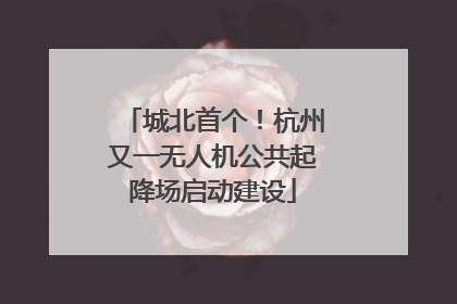 城北首个！杭州又一无人机公共起降场启动建设