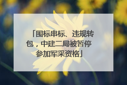 围标串标、违规转包，中建二局被暂停参加军采资格