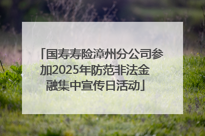 国寿寿险漳州分公司参加2025年防范非法金融集中宣传日活动