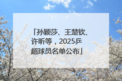 孙颖莎、王楚钦、许昕等，2025乒超球员名单公布