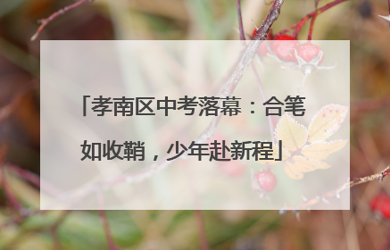 孝南区中考落幕：合笔如收鞘，少年赴新程