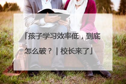 孩子学习效率低，到底怎么破？｜校长来了