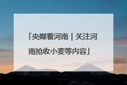 央媒看河南｜关注河南抢收小麦等内容