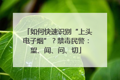 如何快速识别“上头电子烟”？禁毒民警：望、闻、问、切