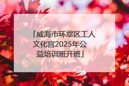 威海市环翠区工人文化宫2025年公益培训班开班