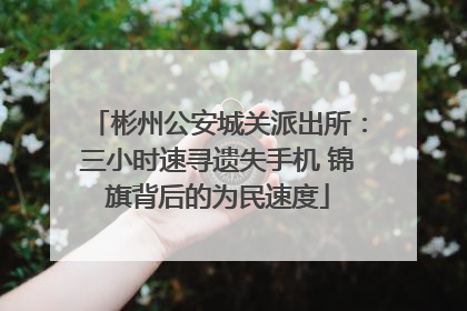 彬州公安城关派出所：三小时速寻遗失手机 锦旗背后的为民速度