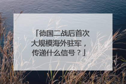 德国二战后首次大规模海外驻军，传递什么信号？