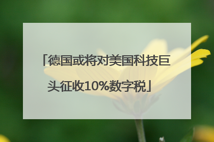 德国或将对美国科技巨头征收10%数字税