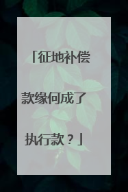 征地补偿款缘何成了执行款？