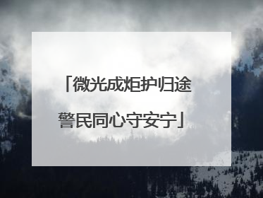 微光成炬护归途 警民同心守安宁