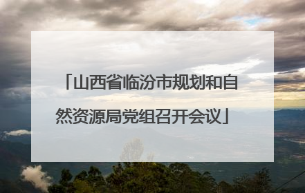 山西省临汾市规划和自然资源局党组召开会议