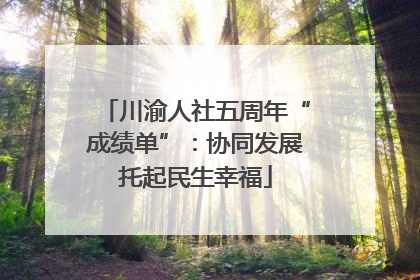 川渝人社五周年“成绩单”：协同发展托起民生幸福