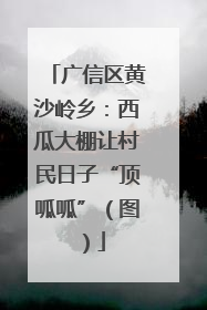 广信区黄沙岭乡：西瓜大棚让村民日子“顶呱呱”（图）