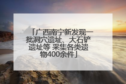 广西南宁新发现一批洞穴遗址、大石铲遗址等 采集各类遗物400余件