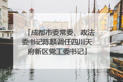 成都市委常委、政法委书记陈麟调任四川天府新区党工委书记