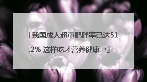 我国成人超重肥胖率已达51.2% 这样吃才营养健康→