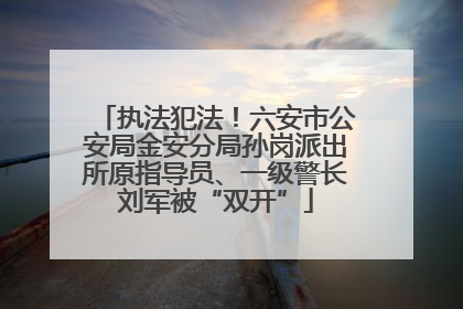 执法犯法！六安市公安局金安分局孙岗派出所原指导员、一级警长刘军被“双开”