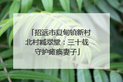 招远市夏甸镇新村北村臧翠堂：三十载守护瘫痪妻子