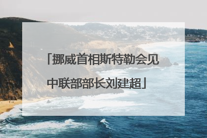挪威首相斯特勒会见中联部部长刘建超