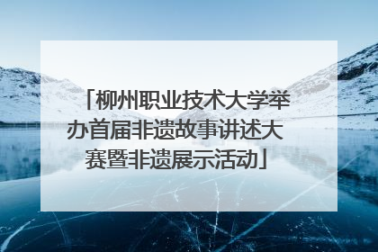 柳州职业技术大学举办首届非遗故事讲述大赛暨非遗展示活动