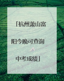 杭州萧山富阳今晚可查询中考成绩
