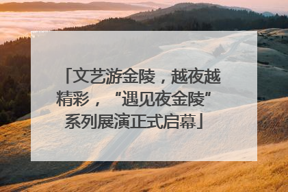 文艺游金陵，越夜越精彩，“遇见夜金陵”系列展演正式启幕