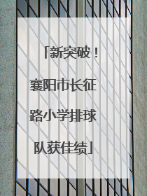 新突破！襄阳市长征路小学排球队获佳绩