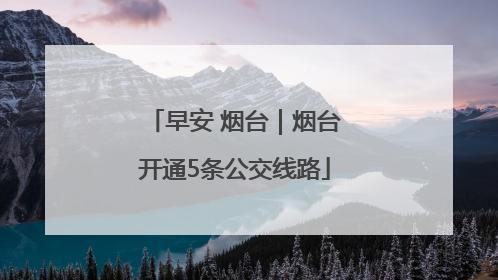早安 烟台｜烟台开通5条公交线路