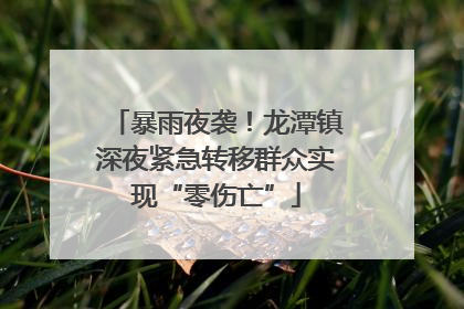 暴雨夜袭！龙潭镇深夜紧急转移群众实现“零伤亡”