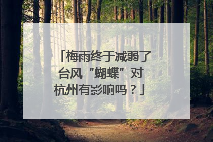 梅雨终于减弱了 台风“蝴蝶”对杭州有影响吗？
