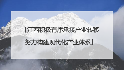 江西积极有序承接产业转移 努力构建现代化产业体系