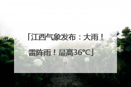 江西气象发布：大雨！雷阵雨！最高36°C