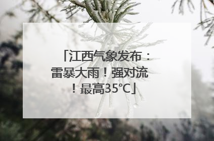 江西气象发布：雷暴大雨！强对流！最高35℃