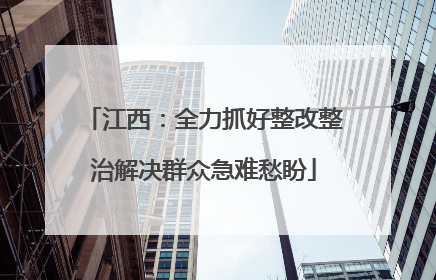 江西：全力抓好整改整治解决群众急难愁盼