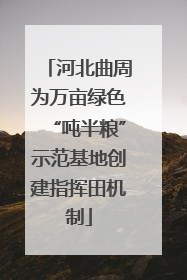 河北曲周为万亩绿色“吨半粮”示范基地创建指挥田机制