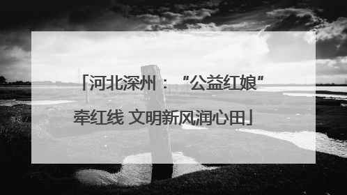 河北深州：“公益红娘”牵红线 文明新风润心田