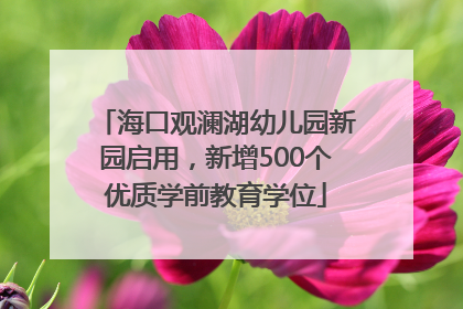 海口观澜湖幼儿园新园启用，新增500个优质学前教育学位