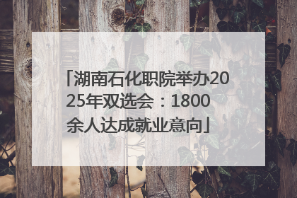 湖南石化职院举办2025年双选会：1800余人达成就业意向