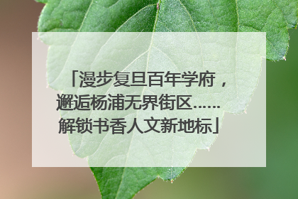漫步复旦百年学府，邂逅杨浦无界街区……解锁书香人文新地标